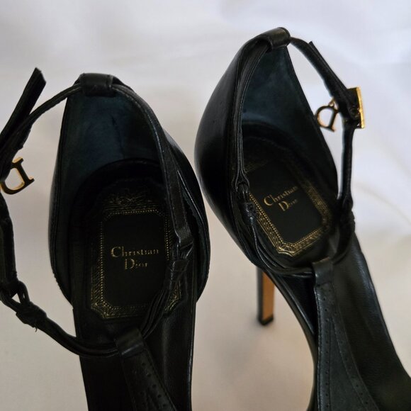 Christian Dior Platform Leather Heels Sandals SZ 36.5 (6.5) - Picture 9 of 15
